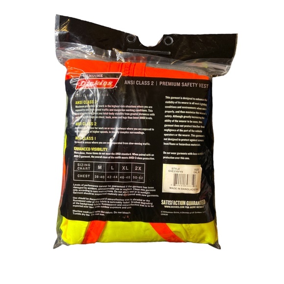 Dickies hi-vis workwear safety vest size 2x - Picture 2 of 5